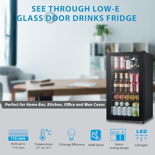 COMFEE' RCZ99BG2(E) Under Counter Beer & Drinks Fridge-93L Capacity,Holds up to 115 Cans - Image 7