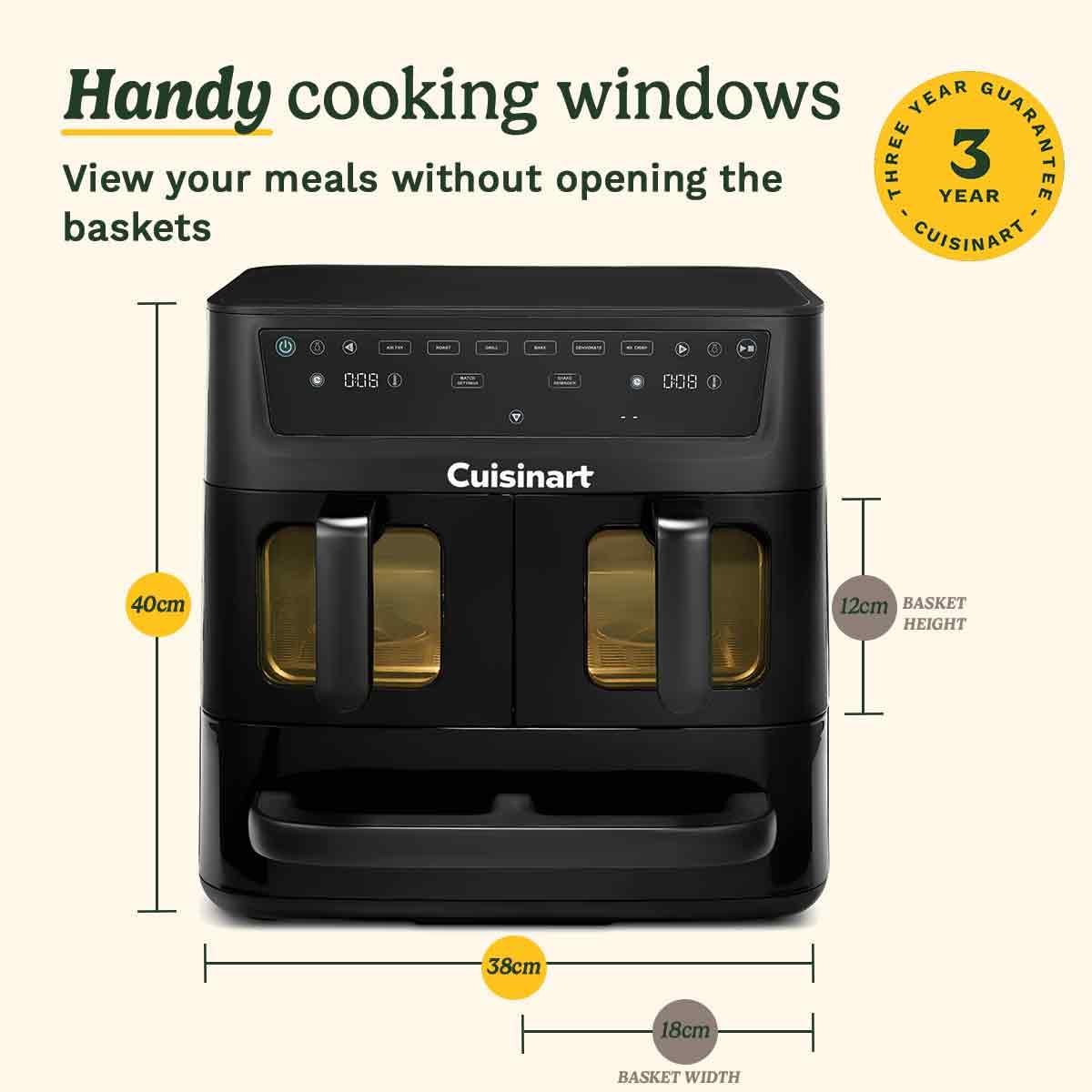 Cuisinart Tri Zone 13.6L Air Fryer & Oven | PFAS-Free | XXXL capacity | 3 Independent Cooking Zones - Image 2