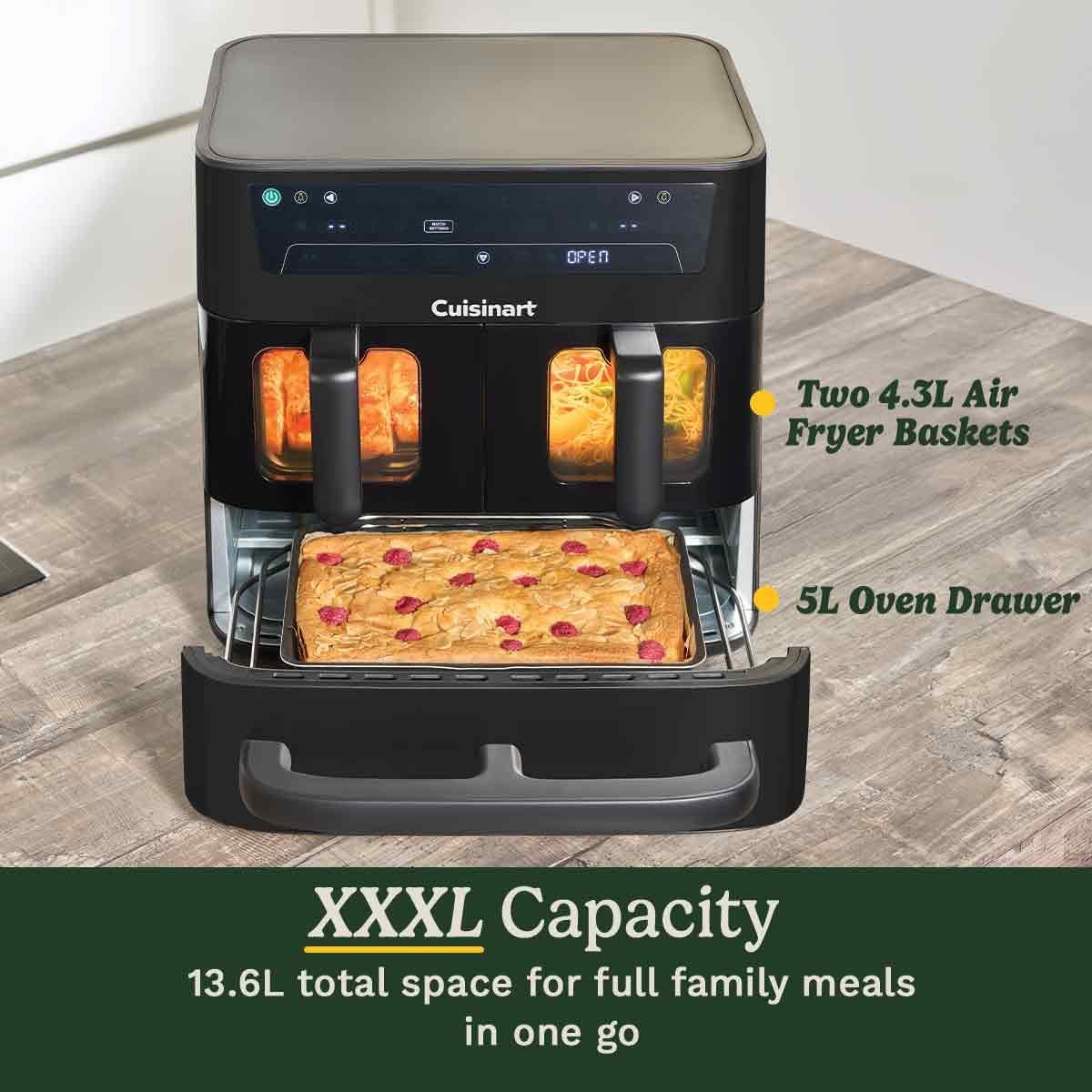 Cuisinart Tri Zone 13.6L Air Fryer & Oven | PFAS-Free | XXXL capacity | 3 Independent Cooking Zones - Image 8