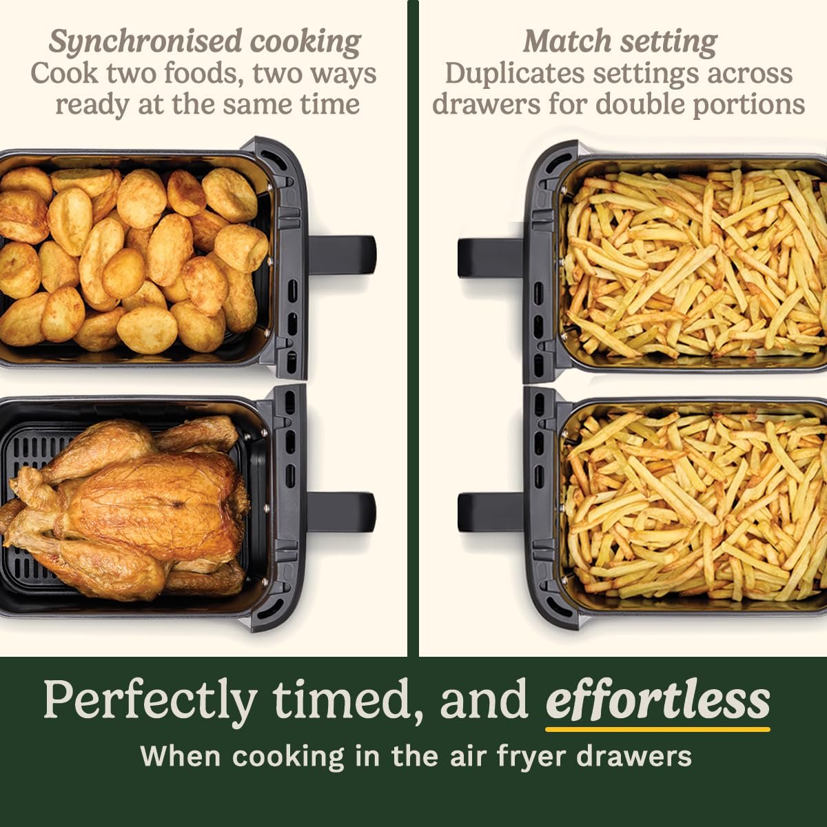Cuisinart Tri Zone 13.6L Air Fryer & Oven | PFAS-Free | XXXL capacity | 3 Independent Cooking Zones - Image 4