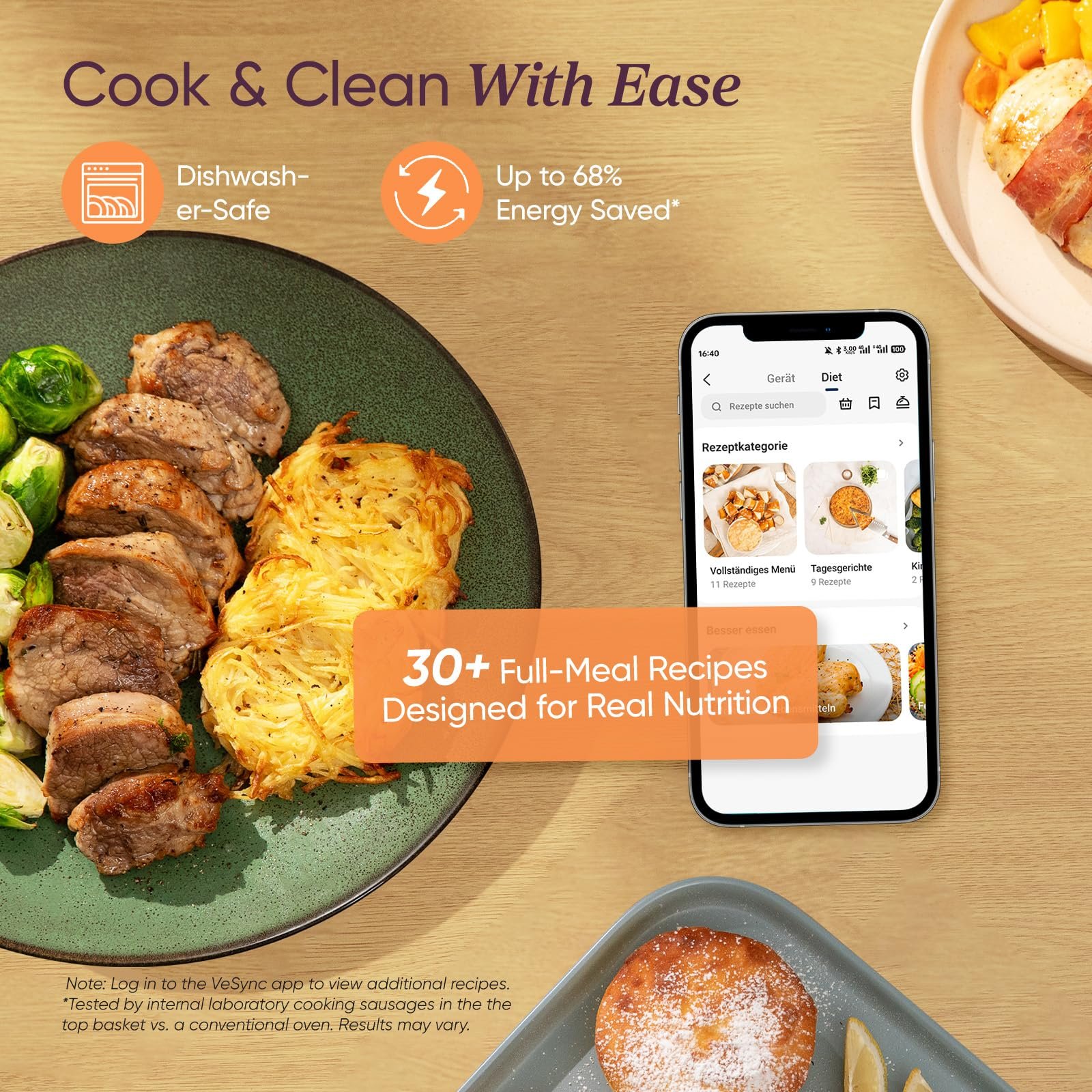 COSORI TurboTower Dual Air Fryer, 10.8L Space-Saving Stacked Design, 3-Layer Cooking - Image 5