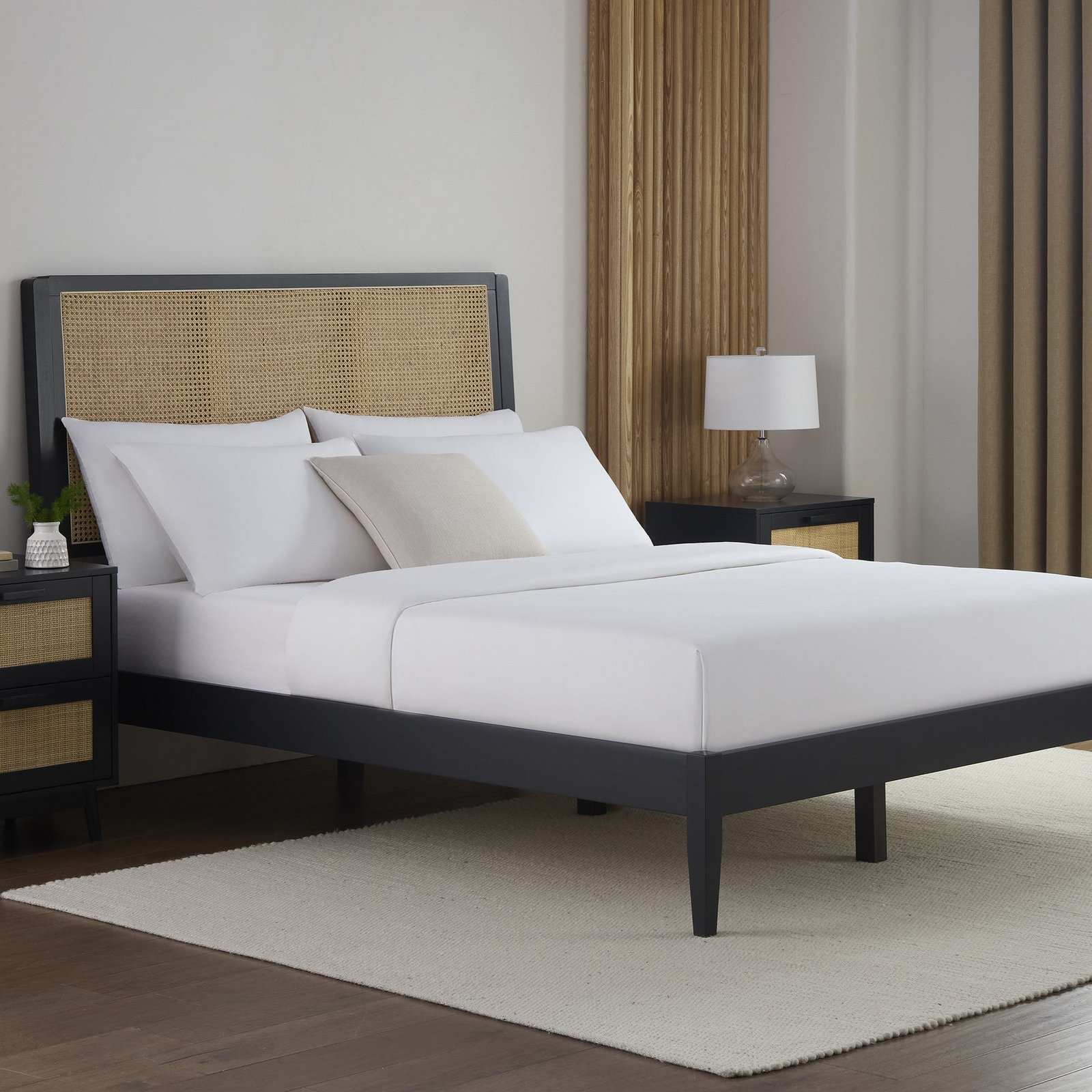 Bali Rattan Bed Frame - Black