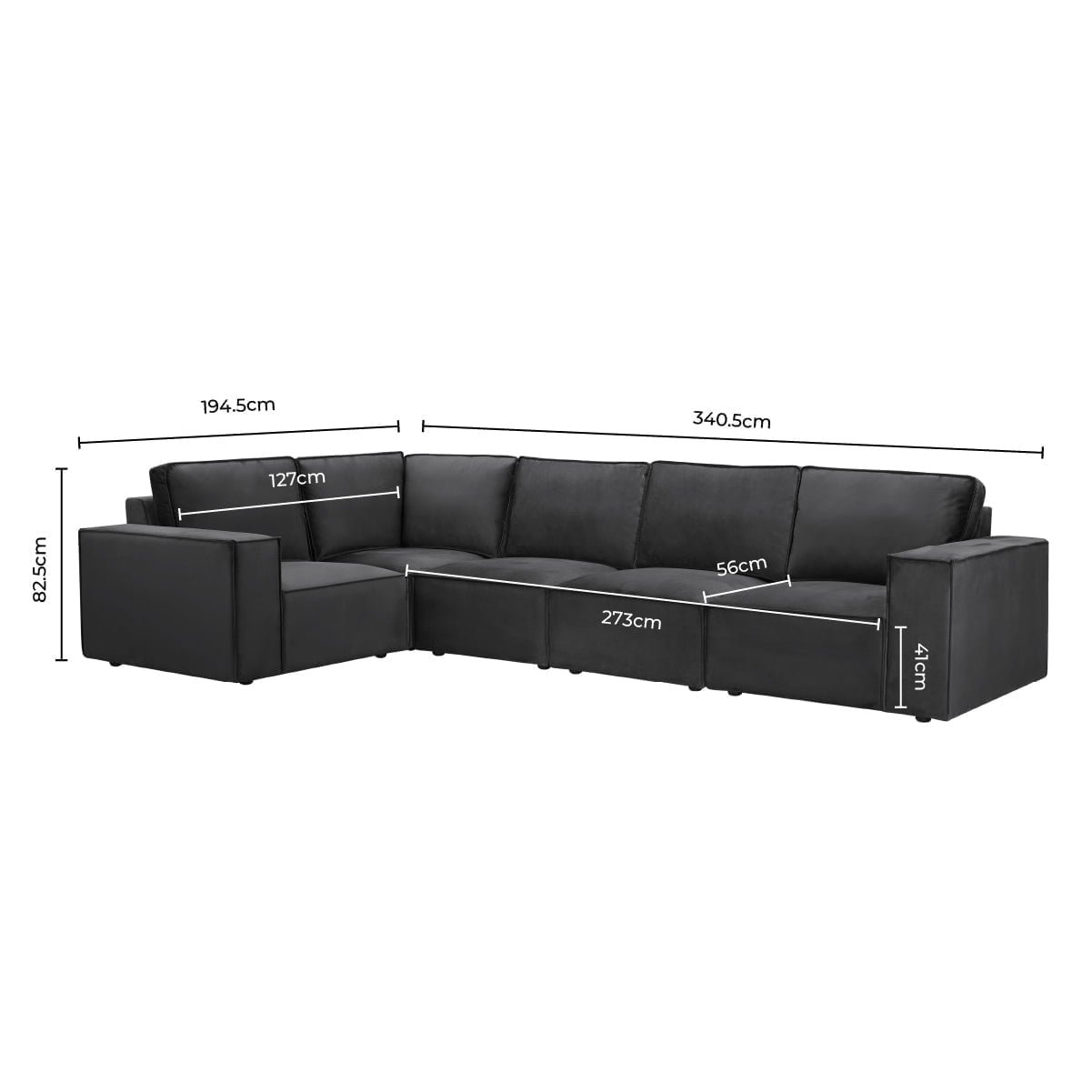 Brooklyn Large Left Hand L-Shape Sofa - Ink - Image 5