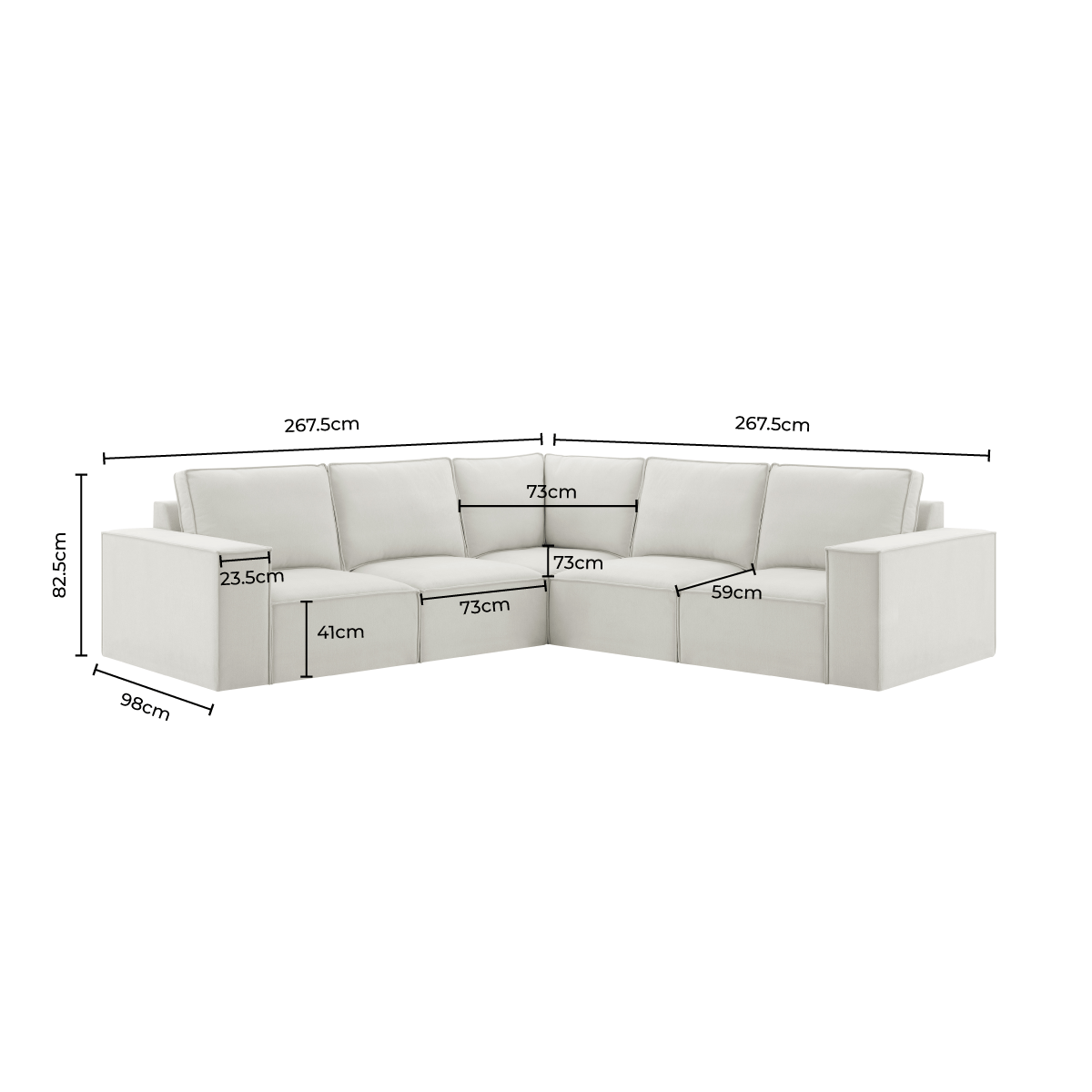 Brooklyn Large Right Hand Corner Sofa - Ink - Image 6