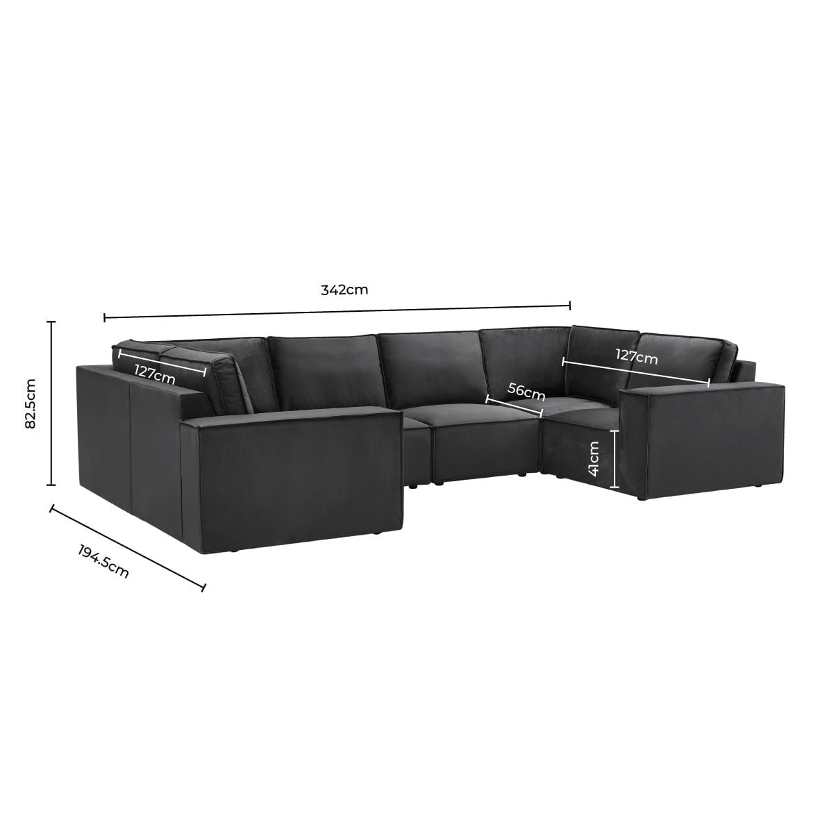Brooklyn U-Shape Sofa - Ink - Image 11