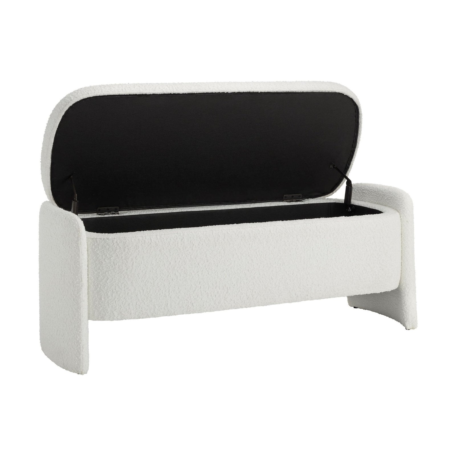 Didsbury Boucle Curved Storage Bench - Off White - Image 3