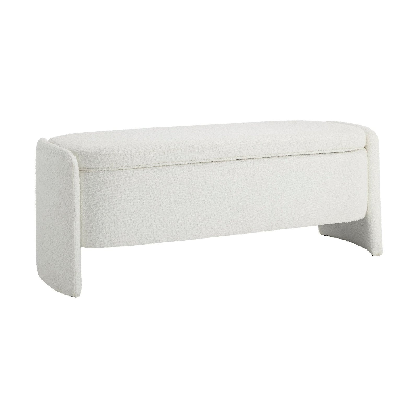 Didsbury Boucle Curved Storage Bench - Off White - Image 5