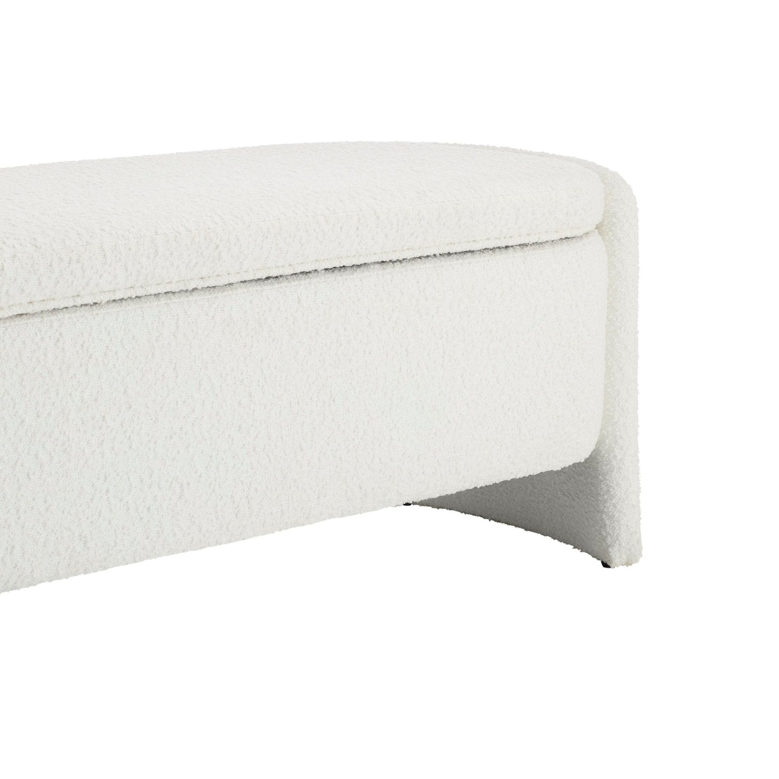 Didsbury Boucle Curved Storage Bench - Off White - Image 6
