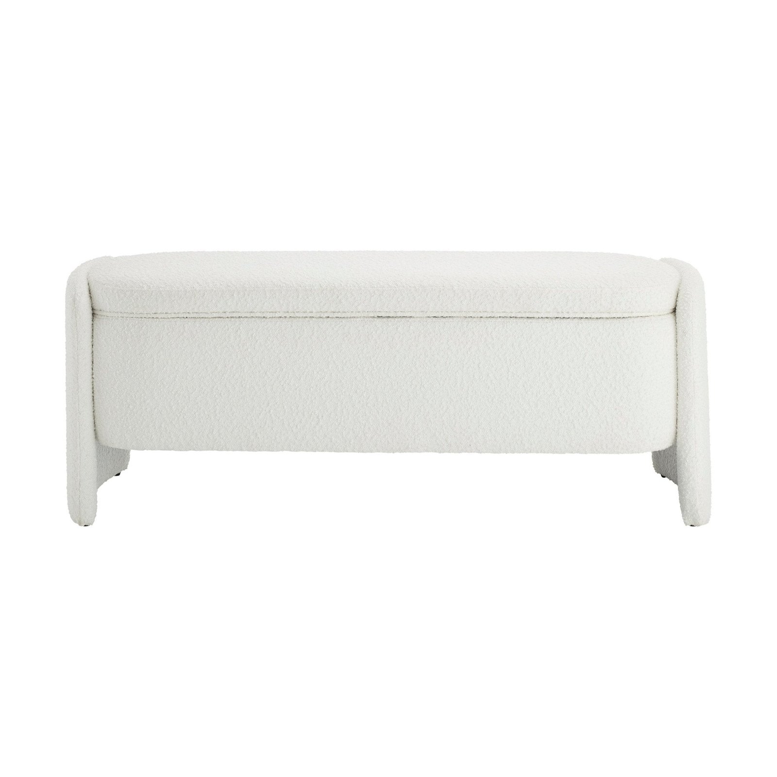 Didsbury Boucle Curved Storage Bench - Off White - Image 2