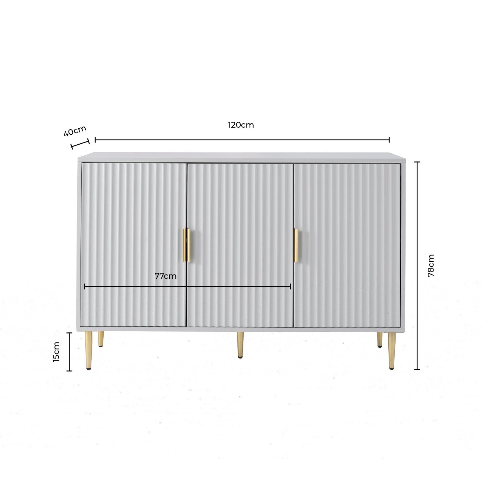 Evie Large Sideboard - Taupe - Image 11