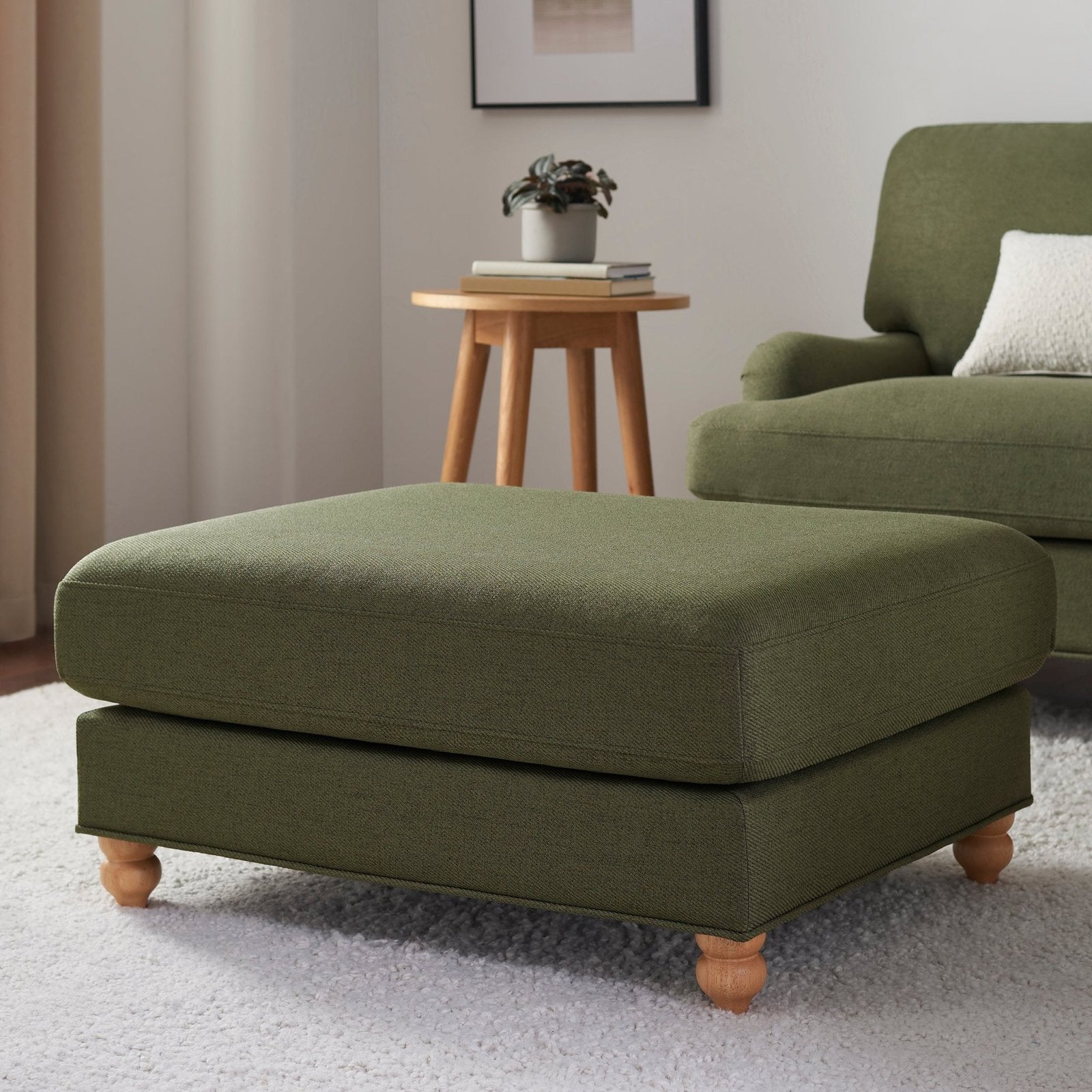Hampshire Pouffe - Woven Green