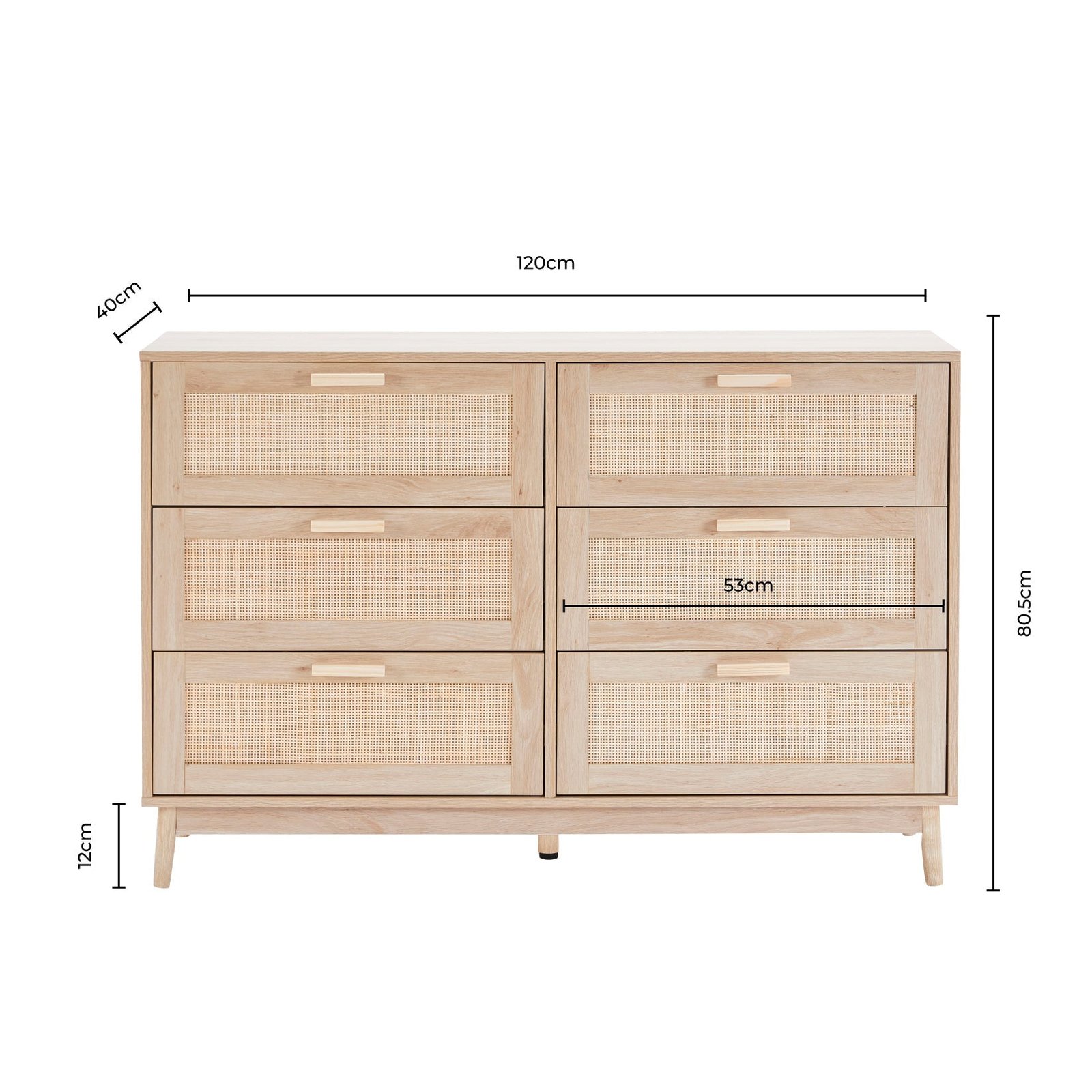 Isla 6 Drawer Chest - Taupe - Image 8