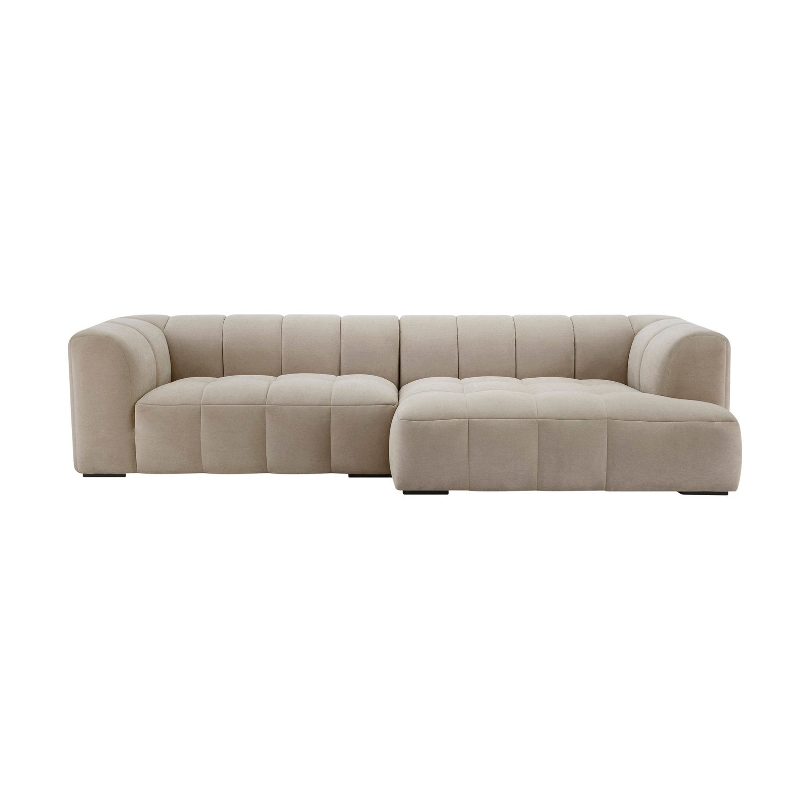 Manhattan Right Hand Large Chaise Sofa - Stone - Image 2