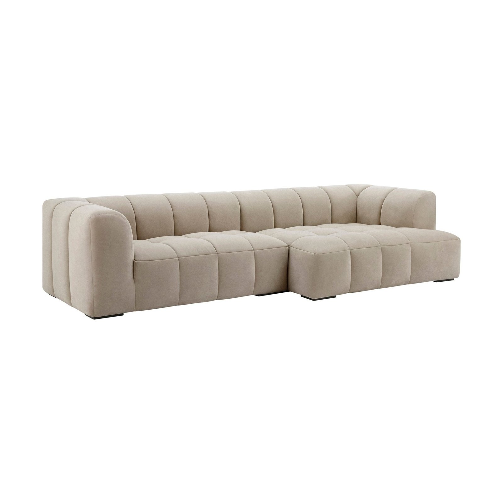 Manhattan Right Hand Large Chaise Sofa - Stone - Image 4