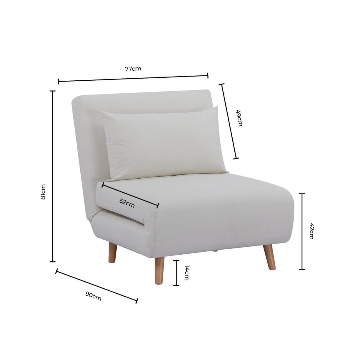 Seattle Single Click Clack Sofa Bed - Warm Natural - Image 11