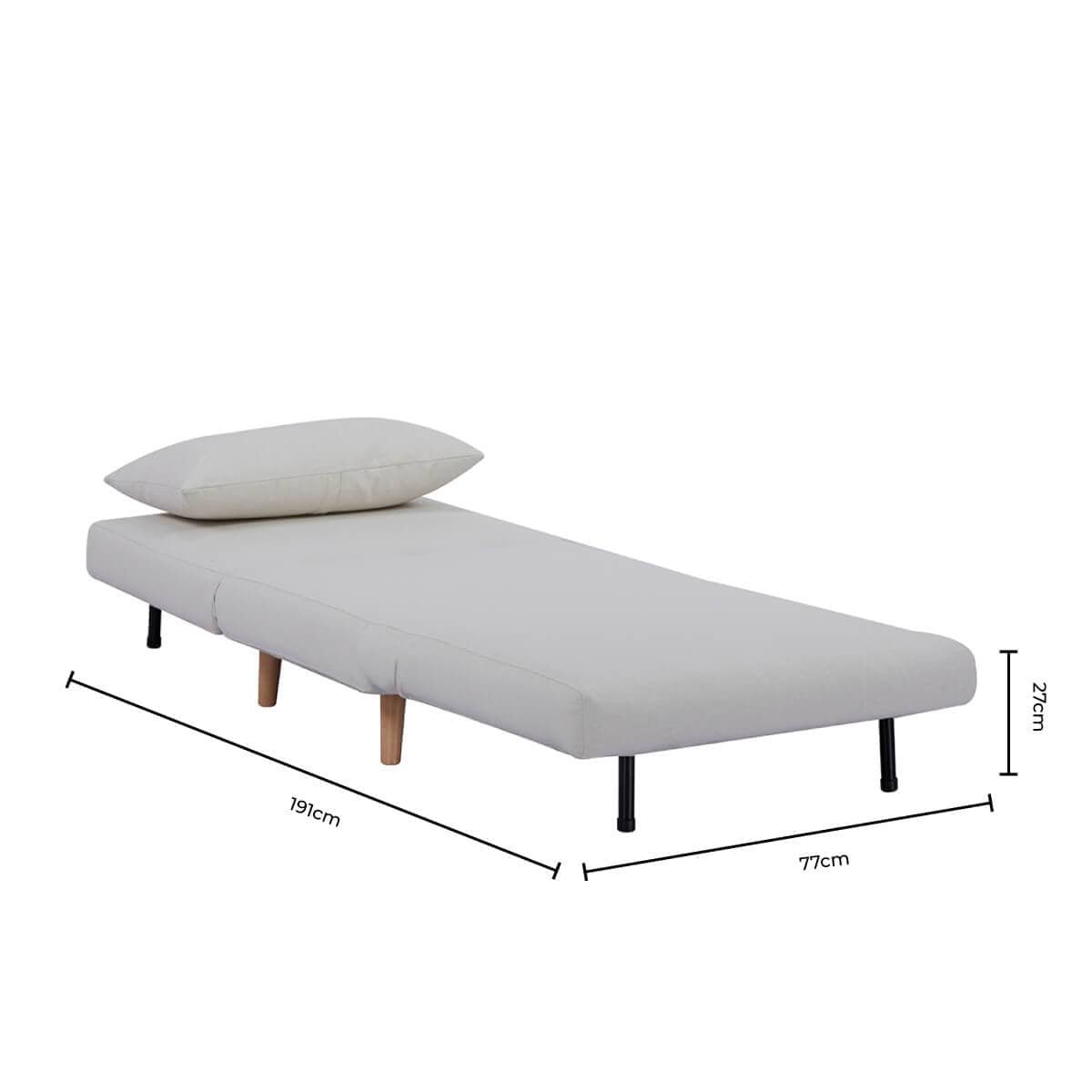 Seattle Single Click Clack Sofa Bed - Warm Natural - Image 12