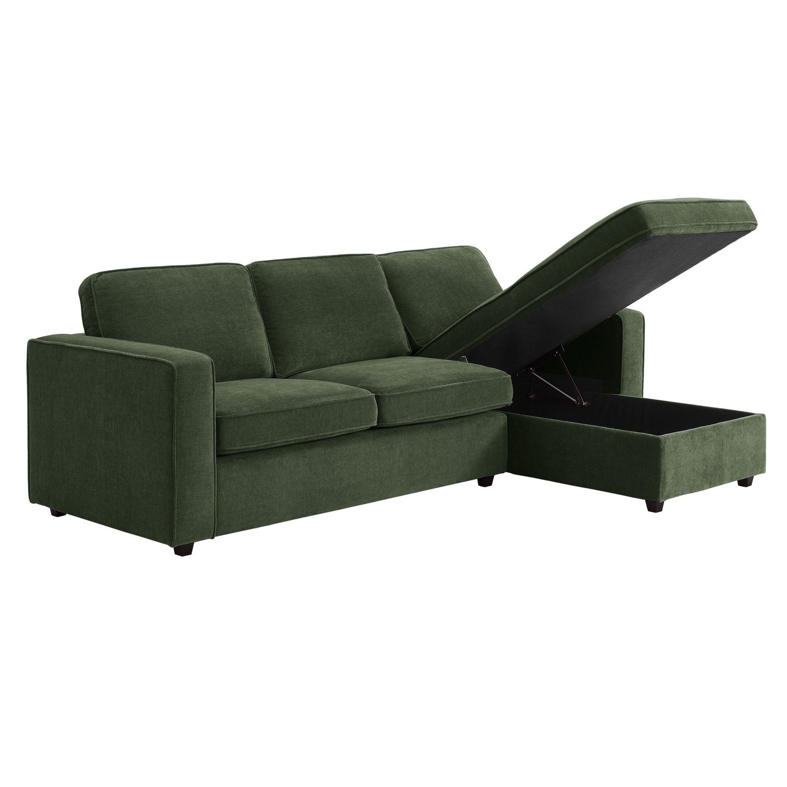 Soho Right Hand Storage Chaise Sofa - Dark Olive - Image 2