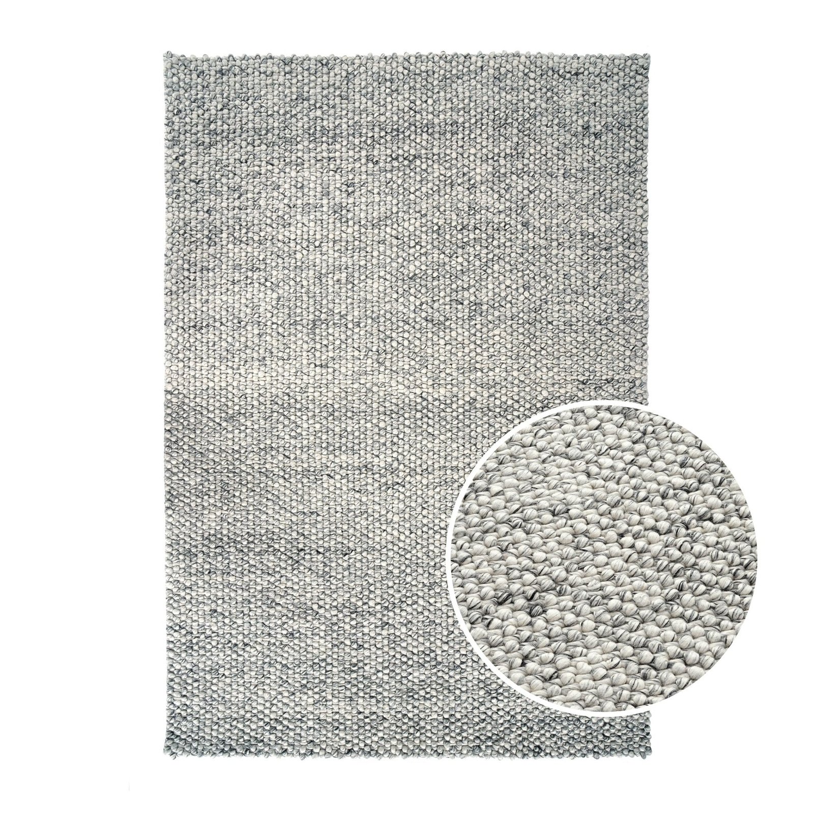 Theo Handwoven Wool Rug - Light Grey - Image 2